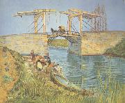 Vincent Van Gogh The Langlois Bridge at Arles with Women Washing (nn04) oil painting reproduction